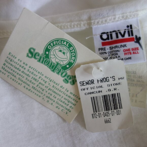 NWT SENOR FROG’S Cancun, Mexico White Tank Dress / Swim Cover Up One Size - Picture 4 of 6